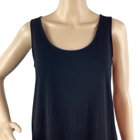 Eileen Fisher Asymmetric Hem Viscose Blend Tank Top Size S Black - Picture 2 of 7